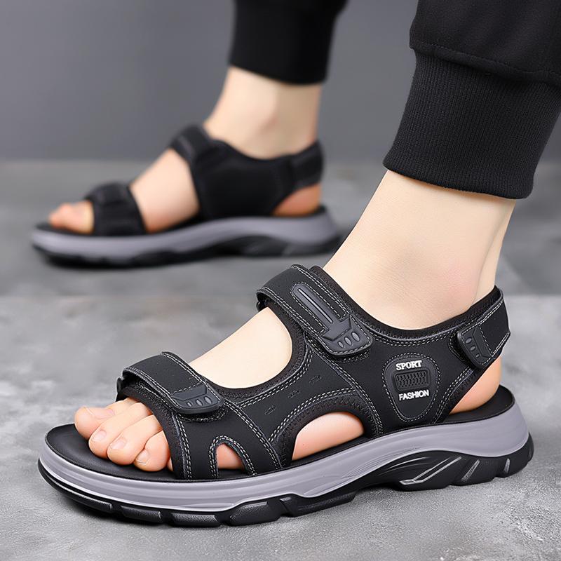 Fashion Genuine Leather Men's Sandals Fashion Summer Outdoor Hiking Trekking Shoes for Men Beach Slippers Breathable Casual Sneakers