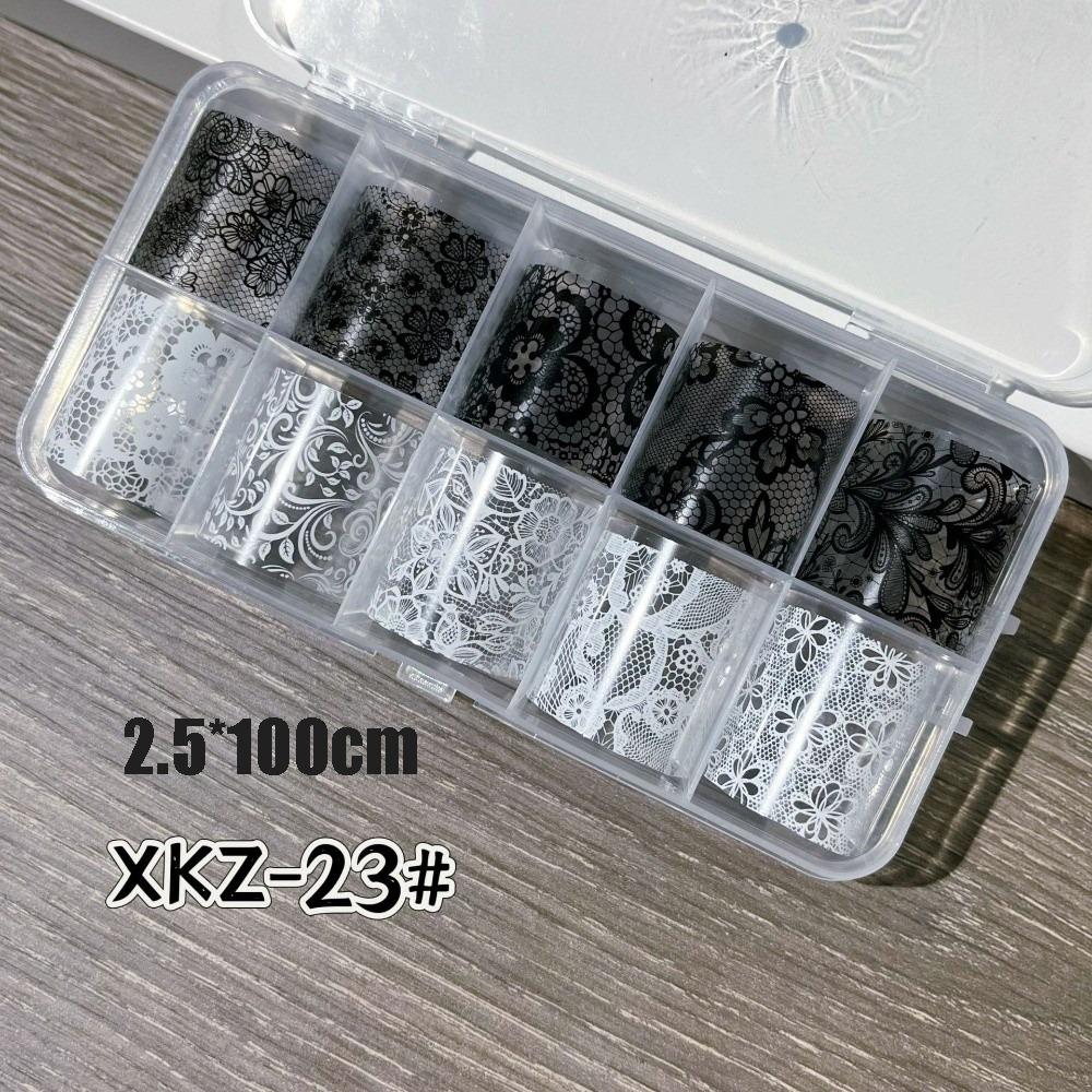 Lace Design Nail Foils Stripe Pattern Nail Decals Professional Nail Art Stickers Nail Decoration