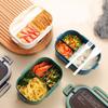 1200ml Double-layer Lunch Box Portable Compartment Fruit Food Box Microwave Lunch Box With Fork And Spoon Picnic Fresh Box