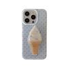 Синий Полосатый Держатель для Мороженого Чехол для iPhone 15 Pro Max, 14/13/12 - Свежий и Милый