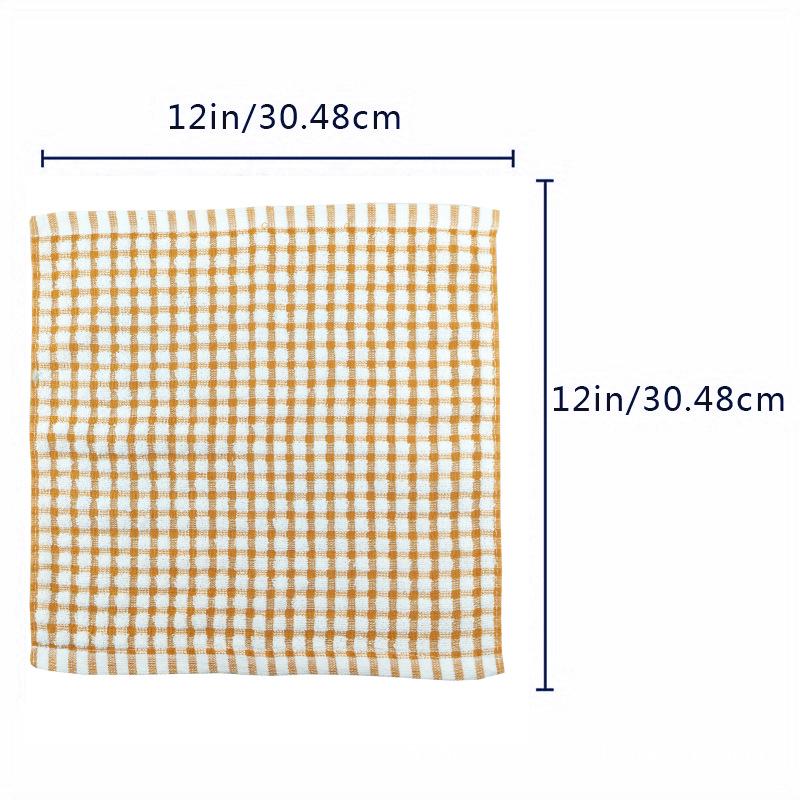 Waffle Plaid Dishcloth Set: Napkin, Tea Towel, Kitchen Towel, Scouring Pad, Cleaning Cloth.