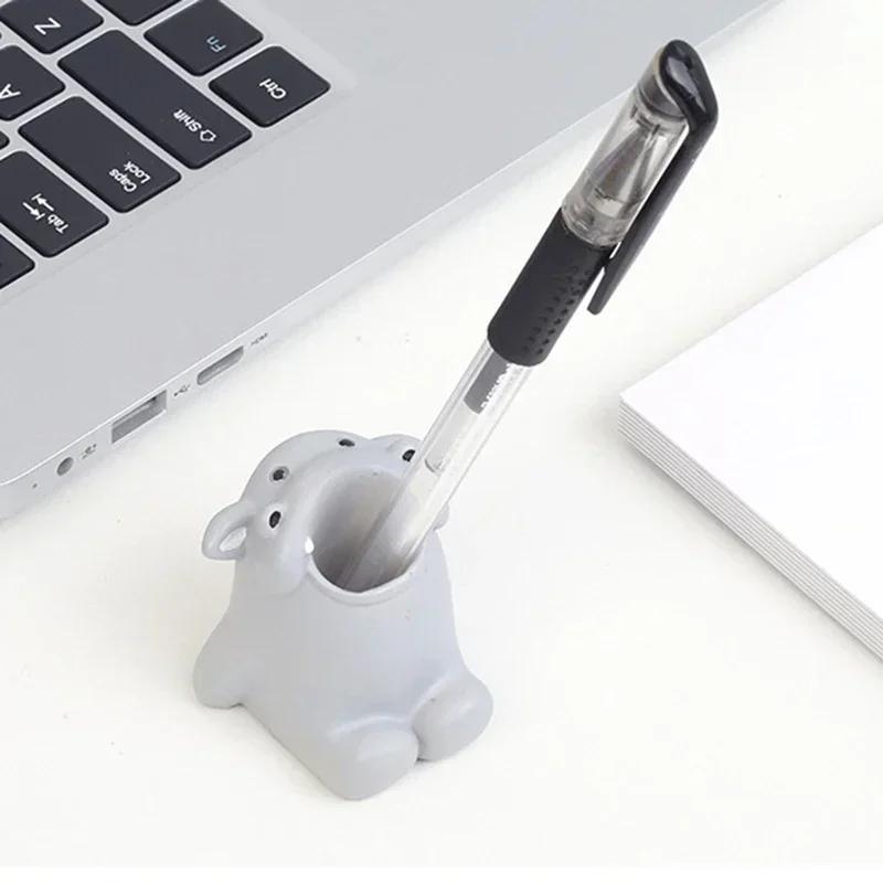 Держатель для зубных щеток с мультяшными животными, милый корги, акула, подставка для хранения, щетка для макияжа, канцелярские принадлежности, органайзер для столешницы, украшение для ванной комнаты