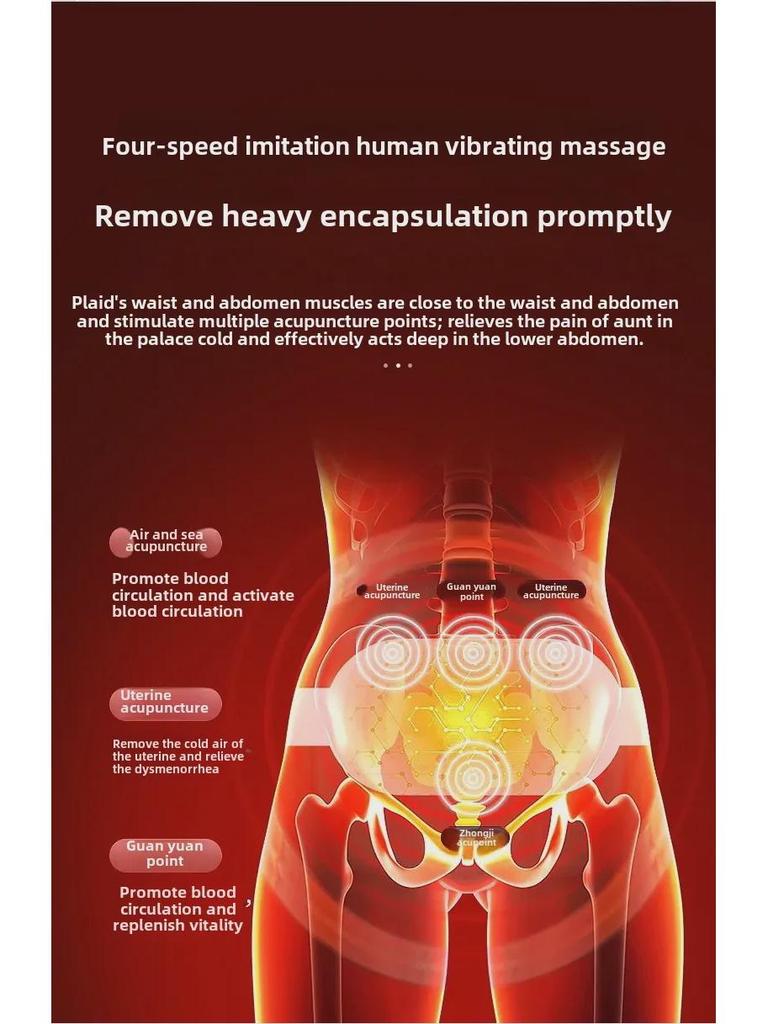 Ультратонкий перезаряжаемый пояс для менструального согревания с вибрационным массажем