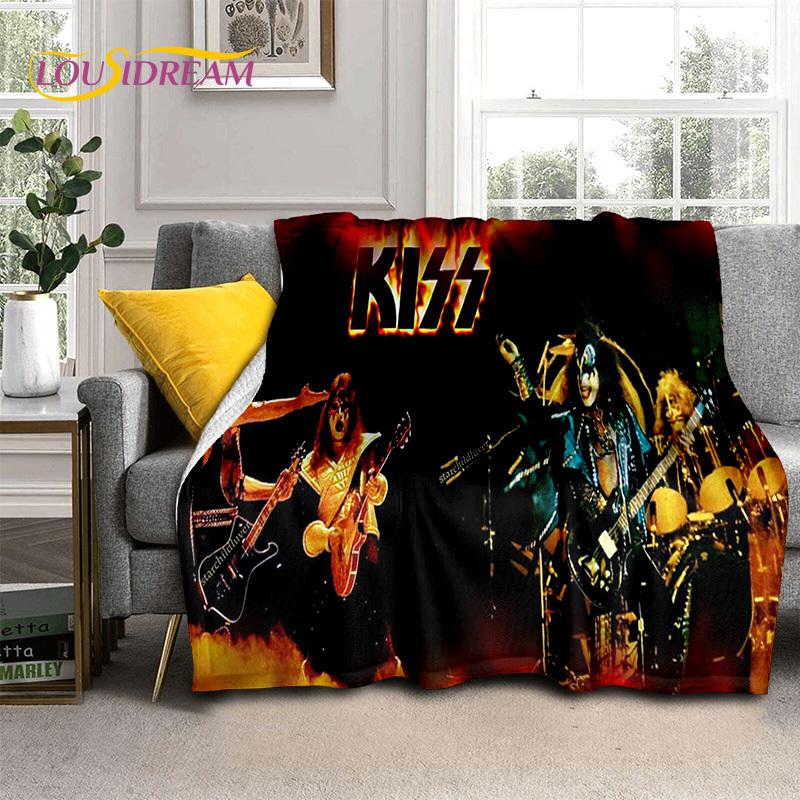 Kiss Rock Heavy Metal Band Gene Paul Мягкие Фланелевые Одеяла, Плед Уютное Одеяло для Пикника Кроватей Дивана Дома Спальни