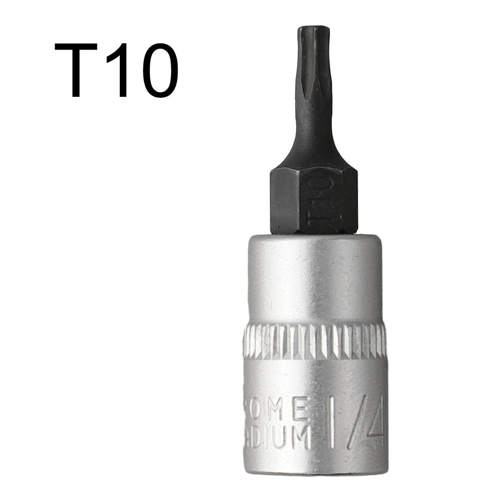 1Pc Screwdriver Bit 1/4Inch Drive Socket Ratchet Socket T8 T15 T20 T25 T27 T30 T40 Extension Rod Socket 38mm Hand Repairing Tool