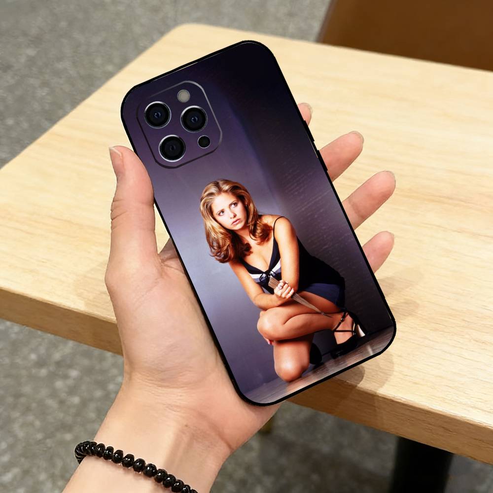 B-Buffy t-the Vampire Slayer Phone Case For iPhone 17,16,15,14,13,12,11 Plus,Pro Max,XS,Soft Silicone Black Cover