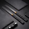 1 Pair Chopsticks Eco-friendly Anti-deform Stainless Steel Dishwasher Safe Reusable Chopsticks for Kitchen