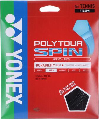 YONEX Poly Tour Spin 125 Струна для тенниса Одиночная струна (черный) ПТГСПН-007