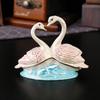 Изысканная шкатулка для украшений в виде лебедя, эмалированная, домашний орнамент, поделки, металлическая коробка для хранения, коробка для хранения колец и серег