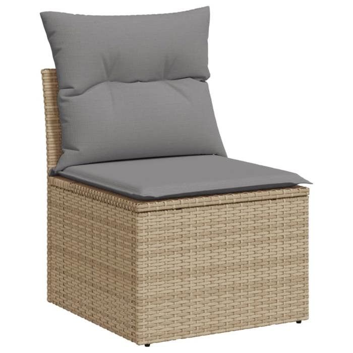 VidaXL Salon de Jardin avec Coussins 4 pcs, Canapés de Terrasse, Ensemble de Meubles de Patio, Mobilier d'Extérieur, Beige 3220108