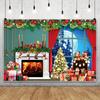 Рождественский снег амбарная дверь семейная вечеринка праздник день рождения вечеринка фото фон подвесная ткань