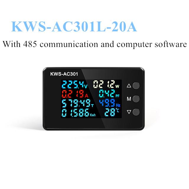 8-в-1 AC Ваттметр KWS-AC301 Вольтметр 50-300В 0-100А Цифровой Амперметр Электрический счетчик Специализированный чип Детектор мощности