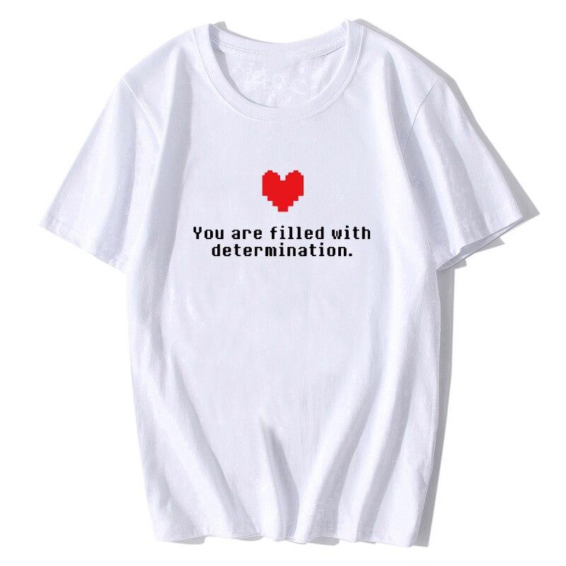 Футболка с надписью «You Are Filled With Determination» с графическим принтом и надписью «Undertale Funny Game» Футболка унисекс из хлопка