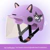 Супер милый электрический шлем Kuromi для всех возрастов - Защита от солнца, Половина шлема для женщин, мужчин, детей, Использование в любое время года