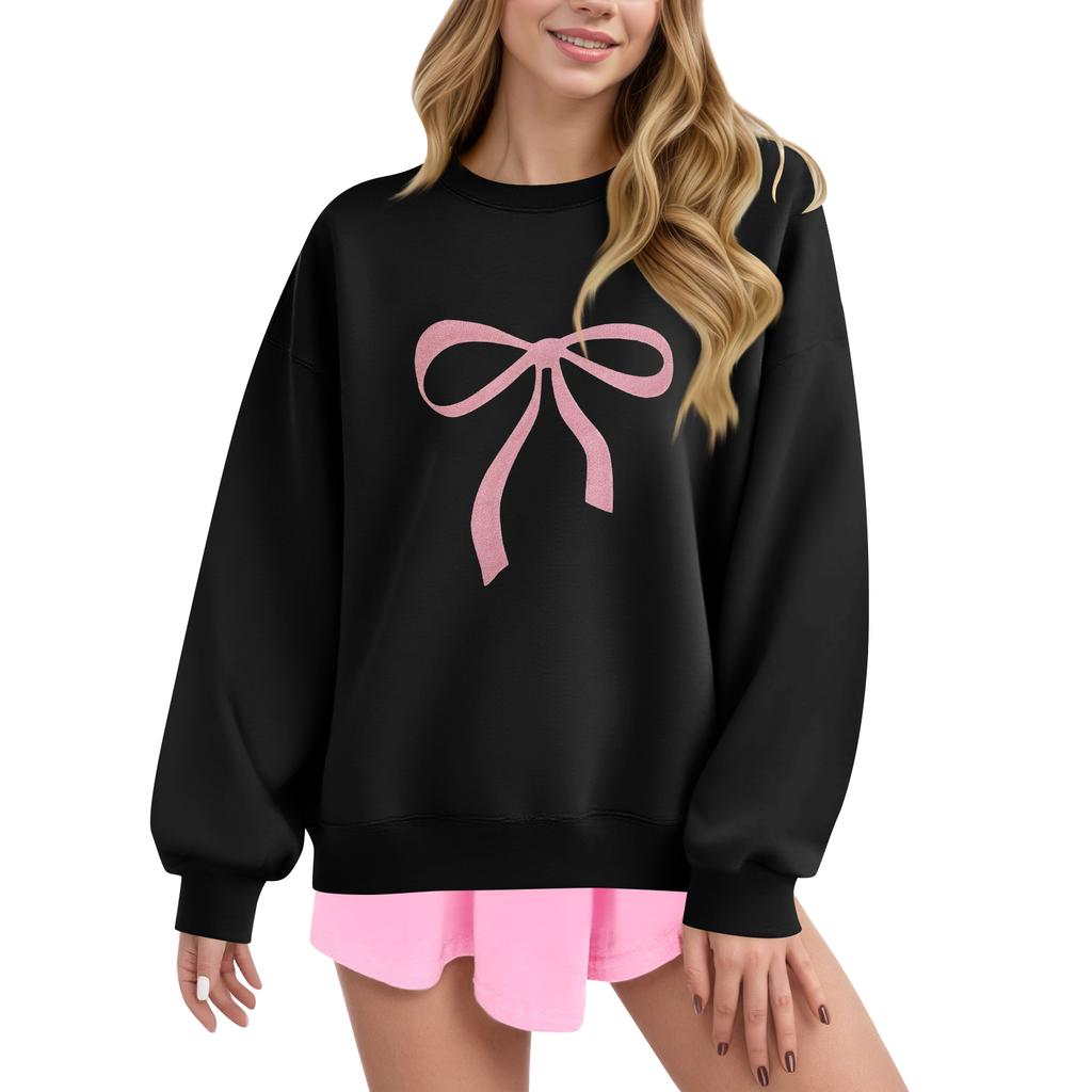 Women Tops Women's Long Sleeve Sweatshirt Casual Crewneck Loose Fit Pollover Fleece Tops