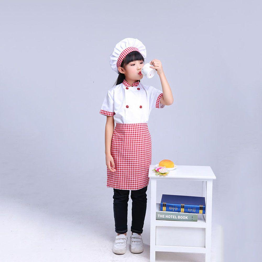 Вечеринка Кухня Цилиндр Украшение на Хэллоуин Футболка повара Косплей костюм Детский костюм шеф-повара Набор