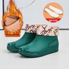 Женские короткие резиновые сапоги: Теплые, Нескользящие, Водонепроницаемые Резиновые Ботинки для Улицы