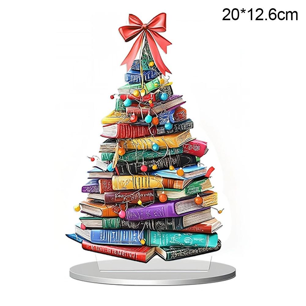 Novelty Book Christmas Tree Home Festival Inspirational Table Decoration High Quality Acrylic Gift Suitable For Parent Friend