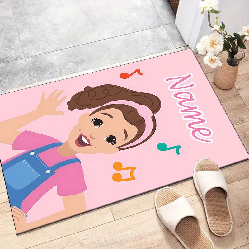 Custom Ms Rachel Mat Personalized Name, Polyester Washable Indoor Entryway Rug, Gift for Christmas, Easter, Thanksgiving Day