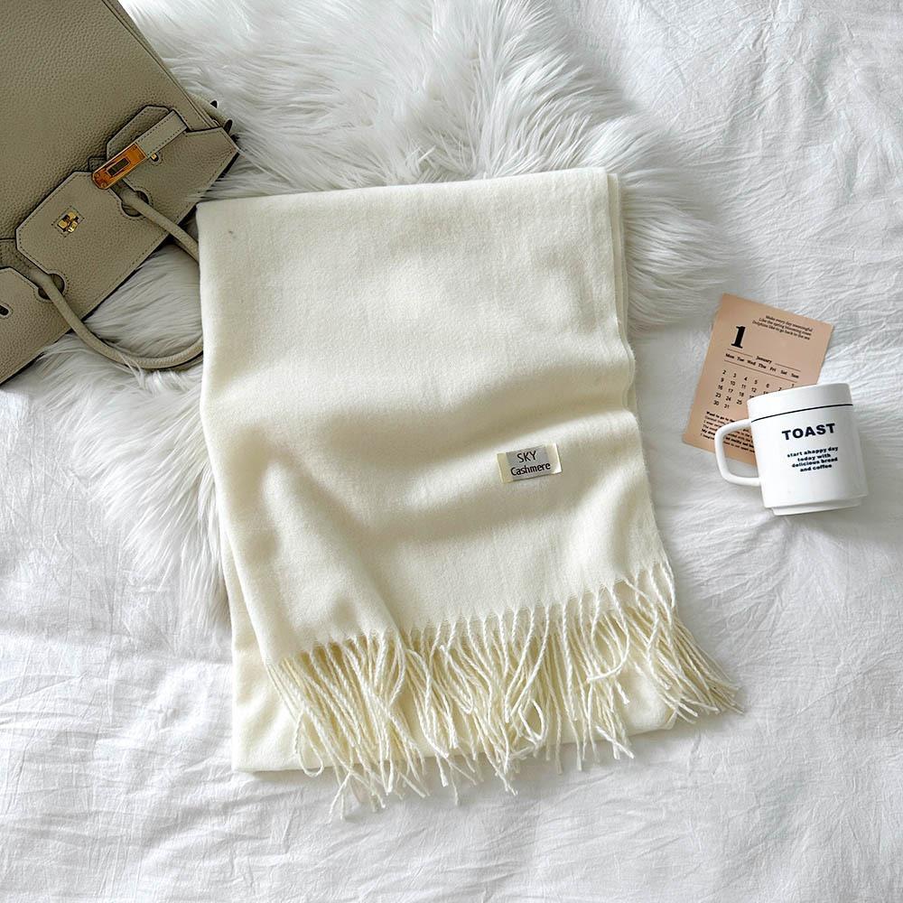 Autumn and winter scarves women's solid color imitation cashmere shawl scarf warm fashion trend versatile medium and long scarves women's wholesale