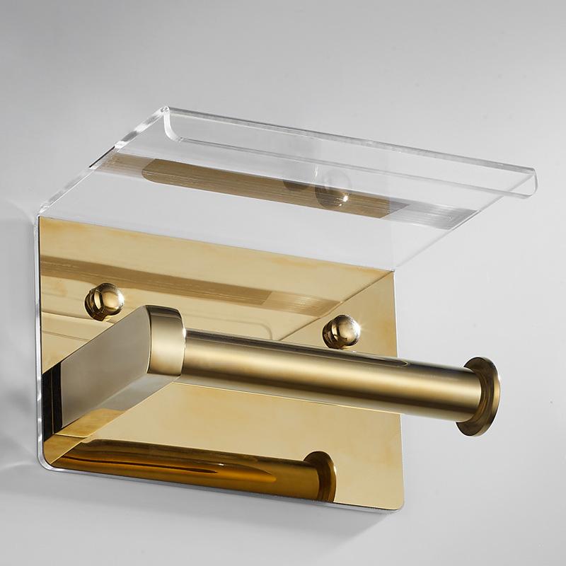 Золотой держатель для бумажных полотенец в ванную комнату Алюминиевый настенный держатель для рулона туалетной бумаги Черный/Хромированный держатель для туалетной бумаги Держатель для мобильного телефона