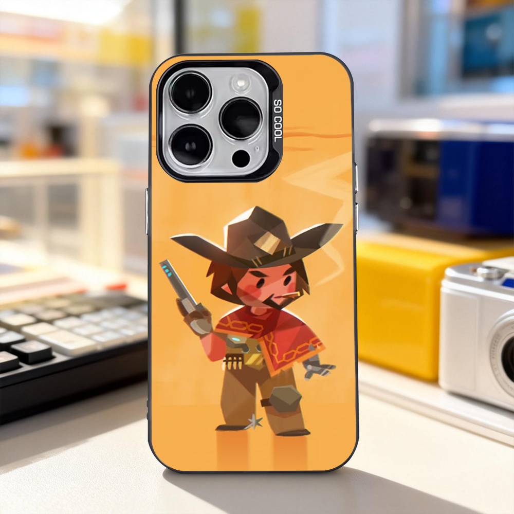 Game O-Overwatch-S Cute Phone Case For iPhone 17,16,15,14,13,12,11,Pro,XS,Max,Plus,Mini,SE4,E IMD Matte Black