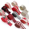 5m Christmas DIY Fabric Ribbon Burlap Ribbon With Wired Edge Gift Wrapping Christmas Tree Decor Ribbon DIY Wreath Bows Crafts