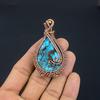 Подвеска из тибетской бирюзы, ювелирное изделие из драгоценного камня, обернутое медной проволокой 999 пробы, подвеска ручной работы, на День благодарения