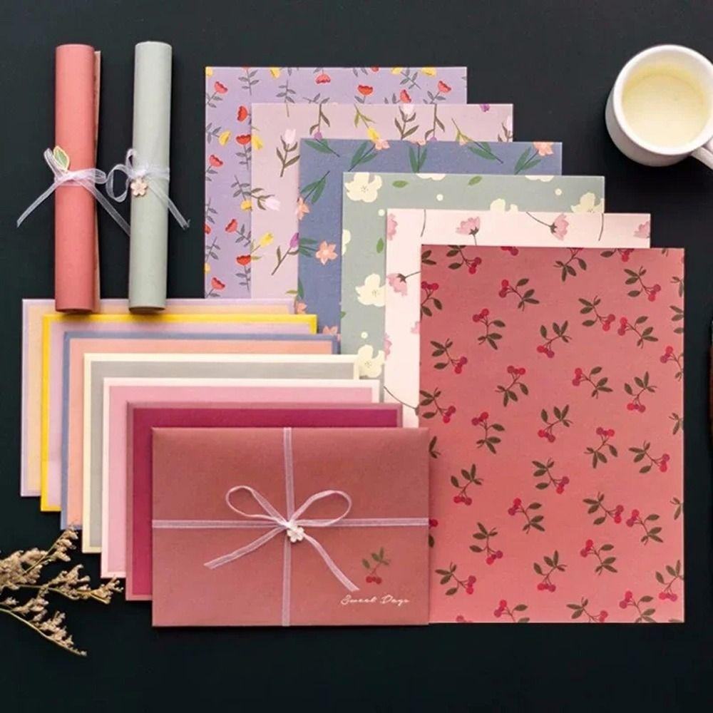 DIY Postcard Floral Envelopes Flowers Letter Writing Paper Holiday Wishes Letter Pads  Stationery