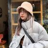 Плюшевые шапки из овечьей шерсти Однотонные Кепки с широкими полями Универсальные Осенне-зимняя плюшевая шапка Плюшевая шапка Панамы для женщин и мужчин