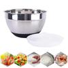 Stainless Steel Mixing Bowls With Lids and Non-Slip Silicone Bottom Kitchen Utensil Bowl Salad Bread Pastries Cake Bowl