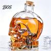 Whiskey Aerator Bottle Skull Decanter, 3D Glass Liquor with Stopper, Novelty Drip-free Dispenser Wine for Home Bar, Unique Gothic Gift Men Collectible