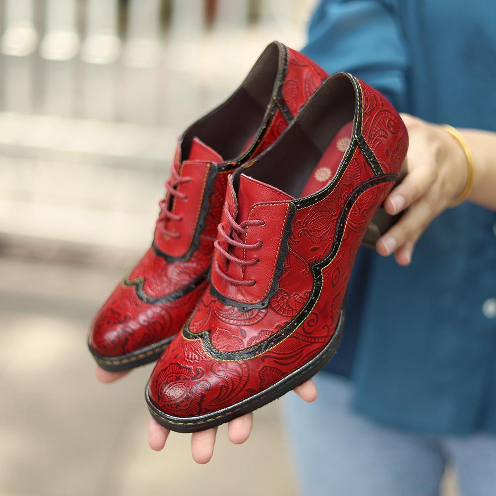 Женская обувь, туфли-лодочки, туфли-лодочки на высоком каблуке в стиле ретро, женская обувь ручной работы на шнуровке с острым носком из натуральной кожи