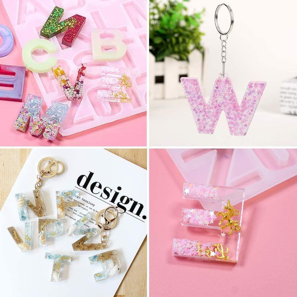 Pendant Epoxy Silica Gel Resin Casting Silicone Molds Resin Mould Alphabet Number DIY Crafts