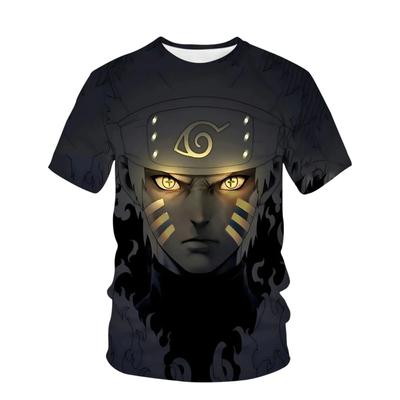 Летние футболки в стиле Наруто и хип-хопа для мужчин, уличная одежда с рисунком аниме Какаши, с круглым вырезом и коротким рукавом, мужские футболки с мультяшной графикой, одежда
