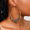 Fashionable Leopard Print Large Circle Earrings for Women