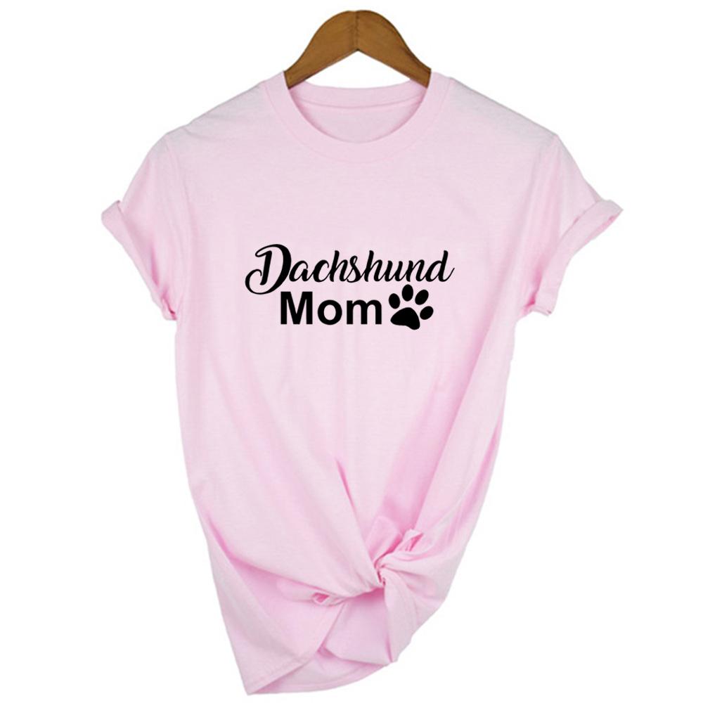 Dachshund Mom Dog Print Women Summer T Shirt Short Sleeve Harajuku Kawaii Tshirt Tops Female