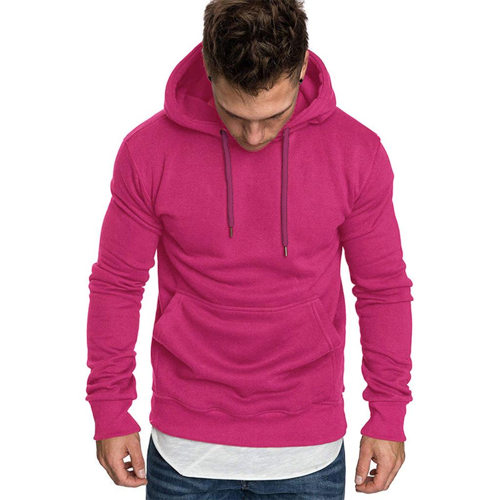 Women Mens Solid Color Drawstring Hooded Sweatshirt Pullover Hoodies Causal Long Sleeve Top Undershirt