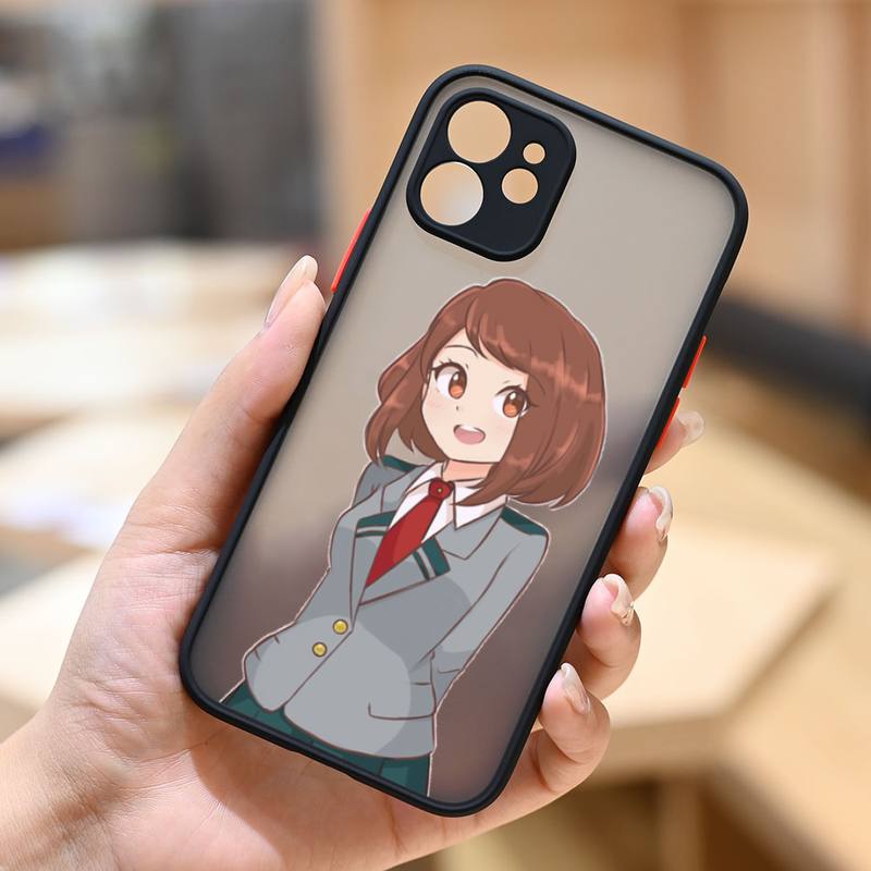 Ochaco Uraraka My Hero Academia аниме чехол для телефона матовый прозрачный для iphone 7 8 11 12 13 plus mini x xs xr pro max чехол