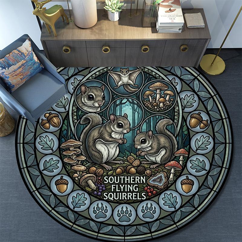 Desert Gecko Glass Round Area Rug Under Office Chairs Bedroom Living Room Home Decor