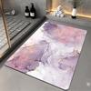 Soft Floor Mat Marble Pattern Water-absorbing Quick-drying Anti-slip Bath Mat Shower Rug 40x60cm