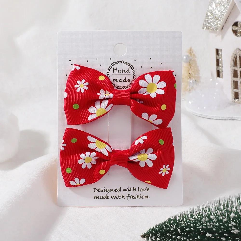 2 шт./компл. Однотонные нейлоновые детские бантики Заколки для волос для маленьких девочек Ручной работы Бантик Заколка-автомат Фотографические аксессуары для волос