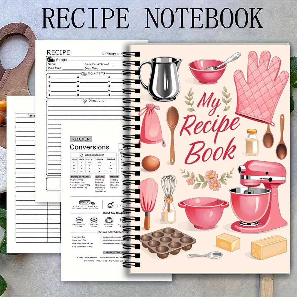 A5 Spiral Recipe Notebook: Kitchen Cooking Log Book