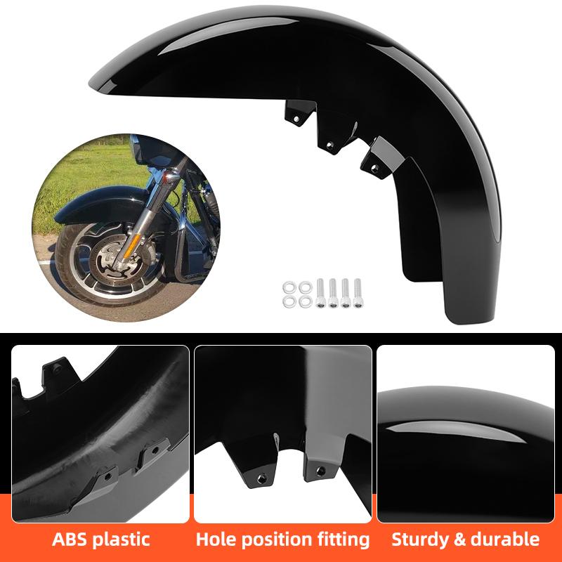 Переднее крыло мотоцикла для Harley Touring Road King Electra Glide 1989-2013 Защитная крышка грязевика Брызговик Глянцевый черный
