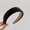 Plain Sponge Leather Hairbands Shiny Gold Retro Headwear Fashion Hair Hoop  Hair Accessories