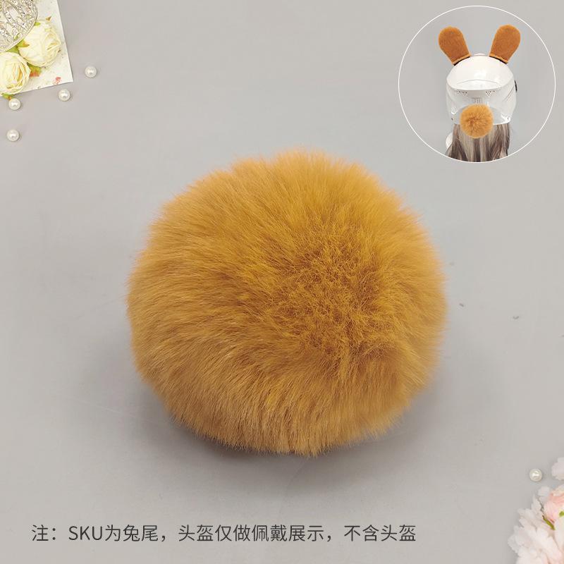 Cute Rabbit Ear Helmet Decoration Female Knight Helmet Modification Accessories Plush Rabbit Ear Tail Helmet Jewelry