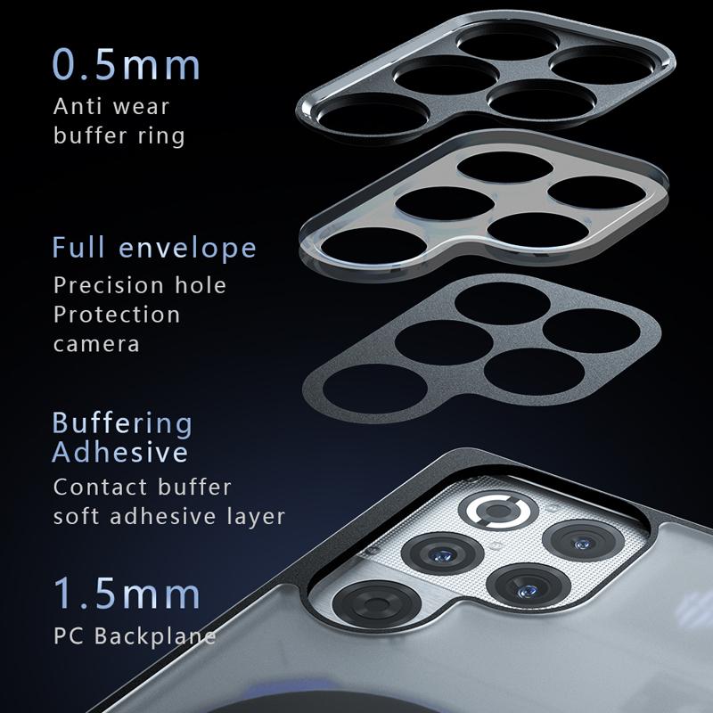 Для ZTE Nubia Red Magic 11 Pro Plus Чехол Противоударный Магнитный Матовый ПК+ТПУ Защита от отпечатков пальцев Полупрозрачная Крышка для Red Magic11 Pro