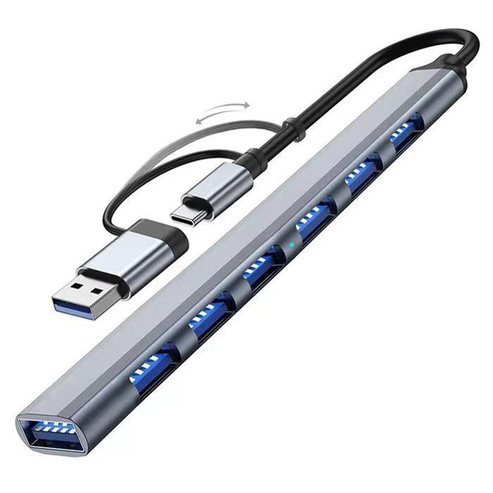 Высокоскоростной USB-C хаб-разветвитель с двумя выходами на 4 порта USB 3.0