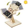 Solar Wooden 3D Summer Vacation Craft Rotating Satellite DIY Assembly 3D Construction Educational STEM Education Science Craft Model Year Old Boys and