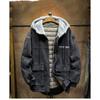 Men's Outdoor Warm Zipper Jacket Winter Large Size Denim Jacket Long Parker Snow Thickened Jacket